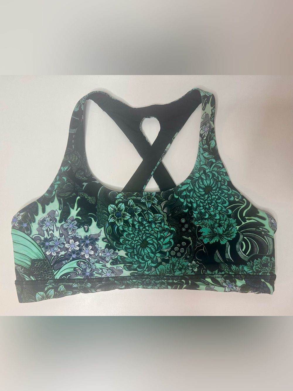 🦄 RARE Lululemon Floral Racerback Bra & Speed Up Shorts Set Sz 12/10 Collectors - Picture 6 of 14